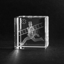 3D Kristall Glücksbringer. Kaminkehrer in Glas