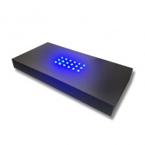 3D Laserglas LED Beleuchtung Sockel schwarz blau