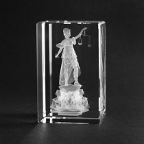 3D Laserglas Justicia, Souvenir und Geschenkidee aus Glas
