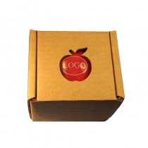 Logo Obst Verpackungen. Apfel Faltschachtel Pappe Box mit Aussparung