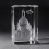 3D Crystal Gebäude und Souvenir, Frauenkirche Dresden in Kristall Glas gelasert, 3D Lasermotive