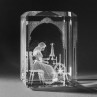 3D Crystal Motiv in Glas: Märchen, Dornröschen in Kristallglas gelasert