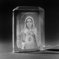 2D Glas Bild Maria mit Herz Laserfoto