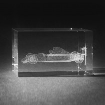 3D Formel 1 Auto in Kristallglas gelasert. 3D Crystal Glas