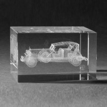 3D Motiv Oldtimer Auto in Glas gelasert, 3D Crystal Kristallglas