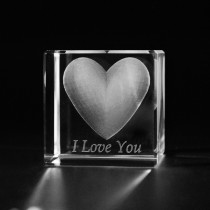 3D Herz I Love You. Valentinstag Geschenk by 3D Crystal. Motive der Liebe in Glas