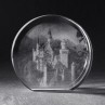 2D Schloss Neuschwanstein in Kristall Glas Mirror gelasert, 3D Crystal Gebäude Lasermotive