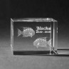 3D Crystal Motiv Sternzeichen Fische in Glas gelasert