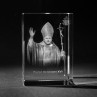 3D Glas Lasergravur in Kristall. Reigion, 3D Papst Benedikt XVI