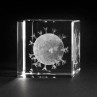 3D Aidsvirus, HIV Virus in Glas gelasert