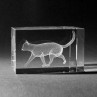 3D Crystal Motiv Katze in Kristall Glas gelasert