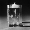 3D Lasergravur in Kristall Glas. Seepferdchen in Kerzenhalter