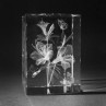 3D Blume Azalee in Kristall Glas gelasert. 3D Crystal Natur Motiv