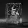 3D Crystal Motiv in Glas: Märchen, Bremer Stadtmusikanten in Kristallglas gelasert