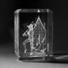 3D Crystal Motiv in Glas: Märchen, Rattenfänger von Hameln in Kristallglas gelasert