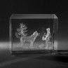 3D Crystal Motiv in Glas: Märchen, Rotkäppchen in Kristallglas gelasert
