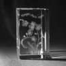 3D Blume Vergiss mein Nicht in Kristall Glas gelasert. 3D Crystal Natur Motive