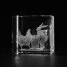 3D Ostermotiv Hase und Huhn in Kristall Glas gelasert. Geschenkidee zu Ostern. 3D Glasmotiv